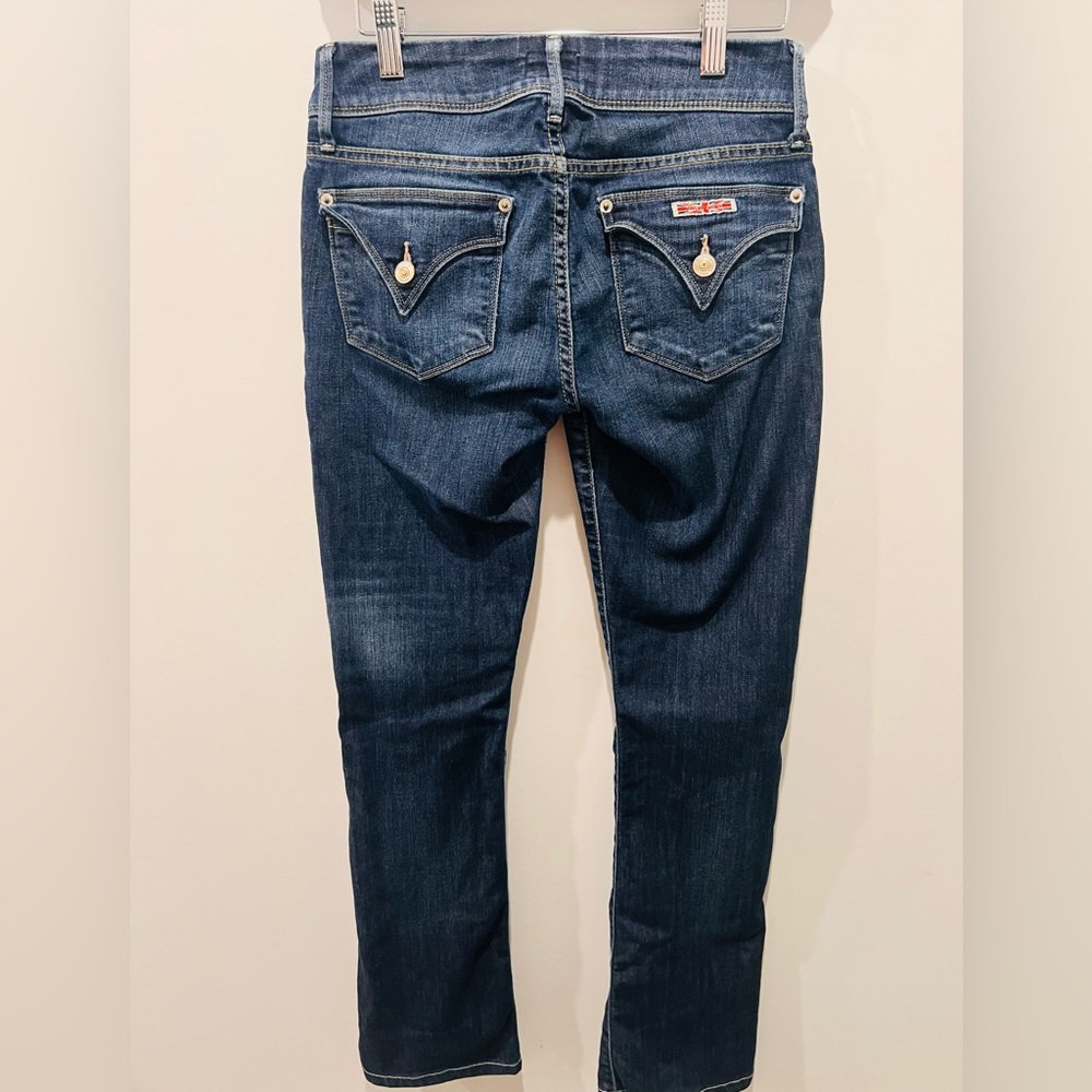 Hudson Y2K Dark Indigo Wash Low Rise Bootcut Denim 27 Short Flap Pockets - Picture 3 of 10